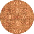 thumbnail image 1 of Ahgly Company Indoor Round Oriental Orange Traditional Area Rugs, 5' Round, 1 of 4
