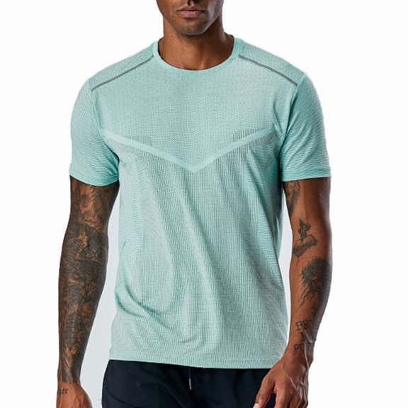 Mens Cooling Short Sleeve Shirts Lightweight Quick-Dry Athletic T-Shirts Outdoor Comfy Breathable Crewneck Tees For Gym