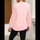 thumbnail image 5 of Blusas Elegantes e Informales para Mujer, con Mangas Largas Transparentes y Cuello en V, Holgadas y Vaporosas de para el Trabajo y la Oficina. Rosa XXL, 5 of 9