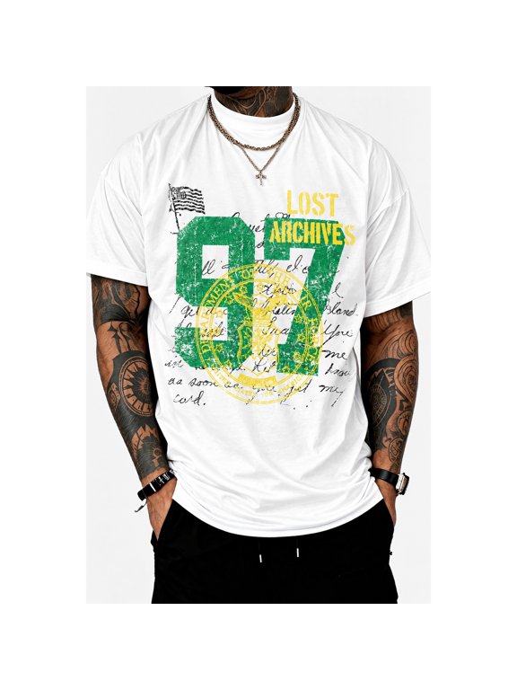 Unisex Retro 07 Lost Archives Graphic T-Shirt, White