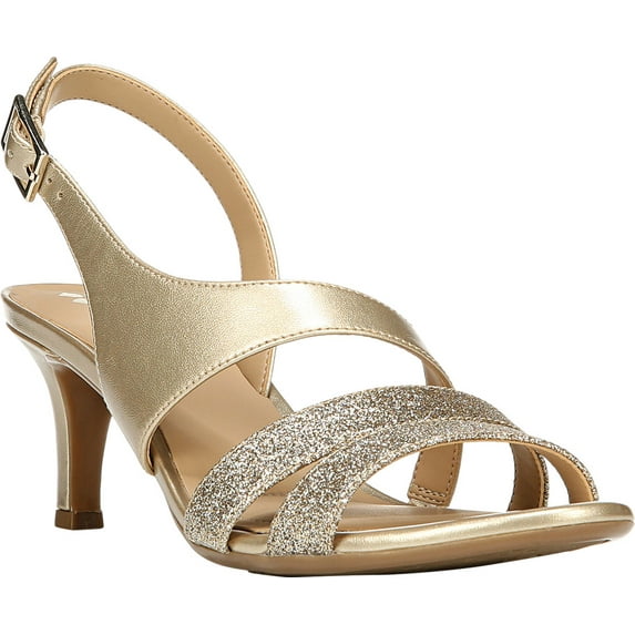 Women's Naturalizer Taimi Sandal Gold Lambskin Pearlized PU/Gold Mini Glitter PU 12 W