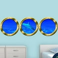 thumbnail image 2 of VWAQ Submarine Porthole - Shark Wall Decals, Underwater Ocean Decor - VWAQ-SPW16 (20" Diameter, Gold), 2 of 2
