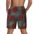 thumbnail image 4 of Balery Ladybug Mens Swim Trunks Swim Shorts for Men Quick Dry Inseam Beach Shorts with Compression Liner Pocket-Medium, 4 of 9
