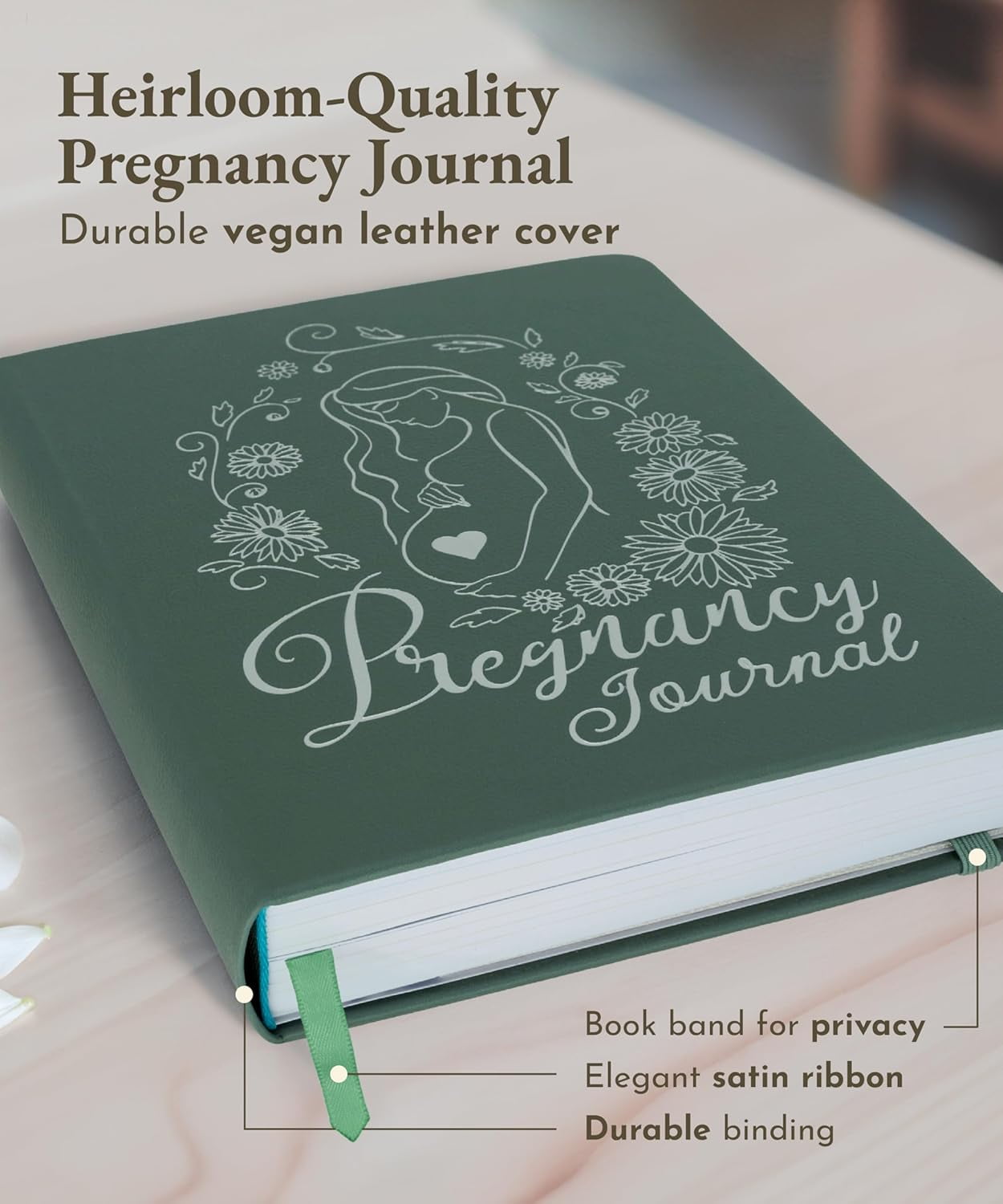 Keepsake Pregnancy Journal - Beautiful 1st Trimester Gifts - Pregnancy Scrapbook in Ready-To-Gift Packaging - Durable Pregnancy Book Memory Book to Capture Every Precious Milestone (338 Pages)