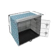 thumbnail image 6 of Floral Dog Crate Cover, Continuous Lace Look Doilies Pattern Floral Motifs, Easy to Use Pet Kennel Cover Small Dogs Puppies Kittens, 7 Sizes, Indigo Sea Blue, by Ambesonne, 6 of 6