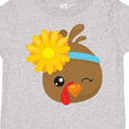 thumbnail image 4 of Inktastic Thanksgiving Turkey, Turkey With Sunflower Boys or Girls Toddler T-Shirt, 4 of 5