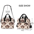 thumbnail image 3 of Lunch Bag Portable Crossbody Meal Bag Cooler Bag Insulated Lunch Bag Food Bag Handheld & Crossbody Design Gray Monkey, 3 of 6