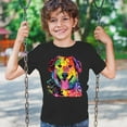 thumbnail image 3 of Tee Hunt Dean Russo Cute Neon Dog Youth T-Shirt Adopt A Pet Colorful Pet Kids, Black, Large, 3 of 5
