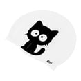 thumbnail image 4 of Shisuyan Cat Pattern Swimming Practical Cartoon Silicone Swim Pool Hat Protective Swim Caps for Kids Children, 4 of 9