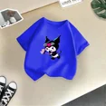 thumbnail image 3 of Camiseta de algodón divertida de verano con dibujos animados para niños y niñas, bonita camiseta de cuello redondo con estampado creativo de Kulomi, informal y urbana, 3 of 5
