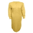 thumbnail image 3 of Women Long Sleeve Knitted Dress Crochet Pattern Solid Ribbed Casual Dress, 3 of 5