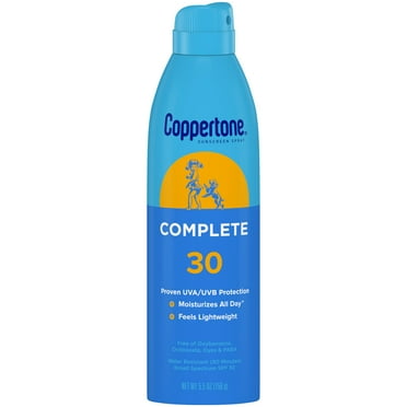 Coppertone Complete Sunscreen Spray, SPF 30 Spray Sunscreen, 5.5 oz