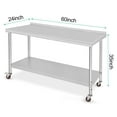 thumbnail image 4 of Danolapsi Food Prep Stainless Steel Table - 48x24x35 Inch Metal Table Cart- Commercial Workbench with Caster Wheel,Backsplash,Commercial Workstation for Restaurant,Warehouse,Home,Kitchen,Garage, 4 of 8