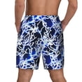 thumbnail image 4 of Uemuo Blue Lightning2 Pattern Mens Swim Trunks Quick Dry Board Shorts with Mesh Lining, Stretch Beach Shorts Quick Dry No-Chafing Board Shorts-X-Large, 4 of 9