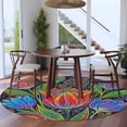 thumbnail image 3 of Round Rug 7Ft Washable Non-Slip, Abstract Tulip Flowers Circle Area Rugs for Living Room Bedroom, Spring Colorful Floral Leaf Plant Indoor Floor Mats Carpet Runner for Home Decor Aesthetic, 3 of 8