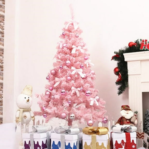 Tineasur Artificial Pink Cedar Christmas Tree for Festive Home Decoration