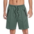 thumbnail image 7 of Men's Quick Dry Mesh Athletic Shorts, Casual Elastic Waist Drawstring Workout Shorts with Zipper Pockets, Lightweight Breathable Gym Running Sports Shorts for Men, Summer Loose Fit Activewear Shorts, 7 of 7