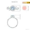 thumbnail image 5 of Angara Natural 0.72 Ct. Aquamarine with Diamond Halo Ring in 14K White Gold for Women (Ring Size: 3), 5 of 10