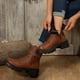 thumbnail image 5 of NECHOLOGY Botas Mujer Adulto Femenino Zapatos Botines para mujer Botas Mujer/Invierno Botas De Moto Estilo Británico Suela Gruesa Hebilla De Cinturón Botas Retro Botas Grandes (Brown, 9), 5 of 7