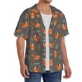 thumbnail image 2 of Bingfone cute fall fox leaf for Men's Cuban Collar Short Sleeve Shirt with Pocket Button Down Cardigan Summer Shirt-X-Large, 2 of 5