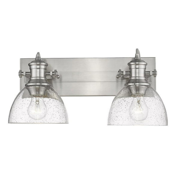 2 Light Vanity Light-8.38 inches Tall and 17.88 inches Wide-Pewter Finish-Seeded Glass Color Bailey Street Home 170-Bel-4158980