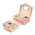 thumbnail image 6 of Unique Bargains 2 Layer Jewelry Boxes PU Leather Jewelry Organizer Case with Drawer Pink, 6 of 6