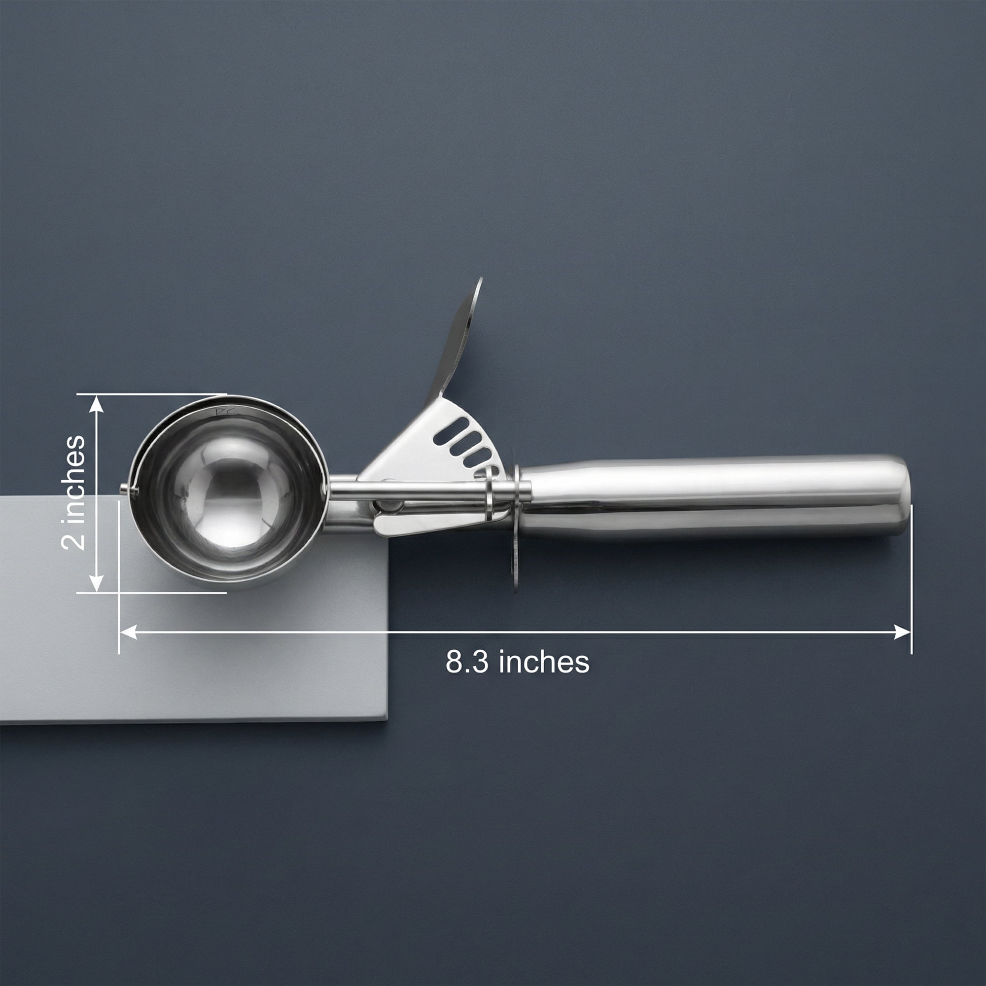 Unique Bargains Stainless Steel Comfortable Ice Cream Scoop Silver-1Pcs 8.3*2inch