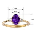 thumbnail image 5 of SuperJeweler 1.15 Carat Oval Shape Amethyst and Two Diamond Ring In 14 Karat Yellow Gold For Women, 5 of 6
