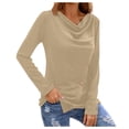 thumbnail image 1 of FAIWAD Women's Casual Tunic Tops Long Sleeve Button Down Solid Color Spring Summer Loose Slim Tops, 1 of 2
