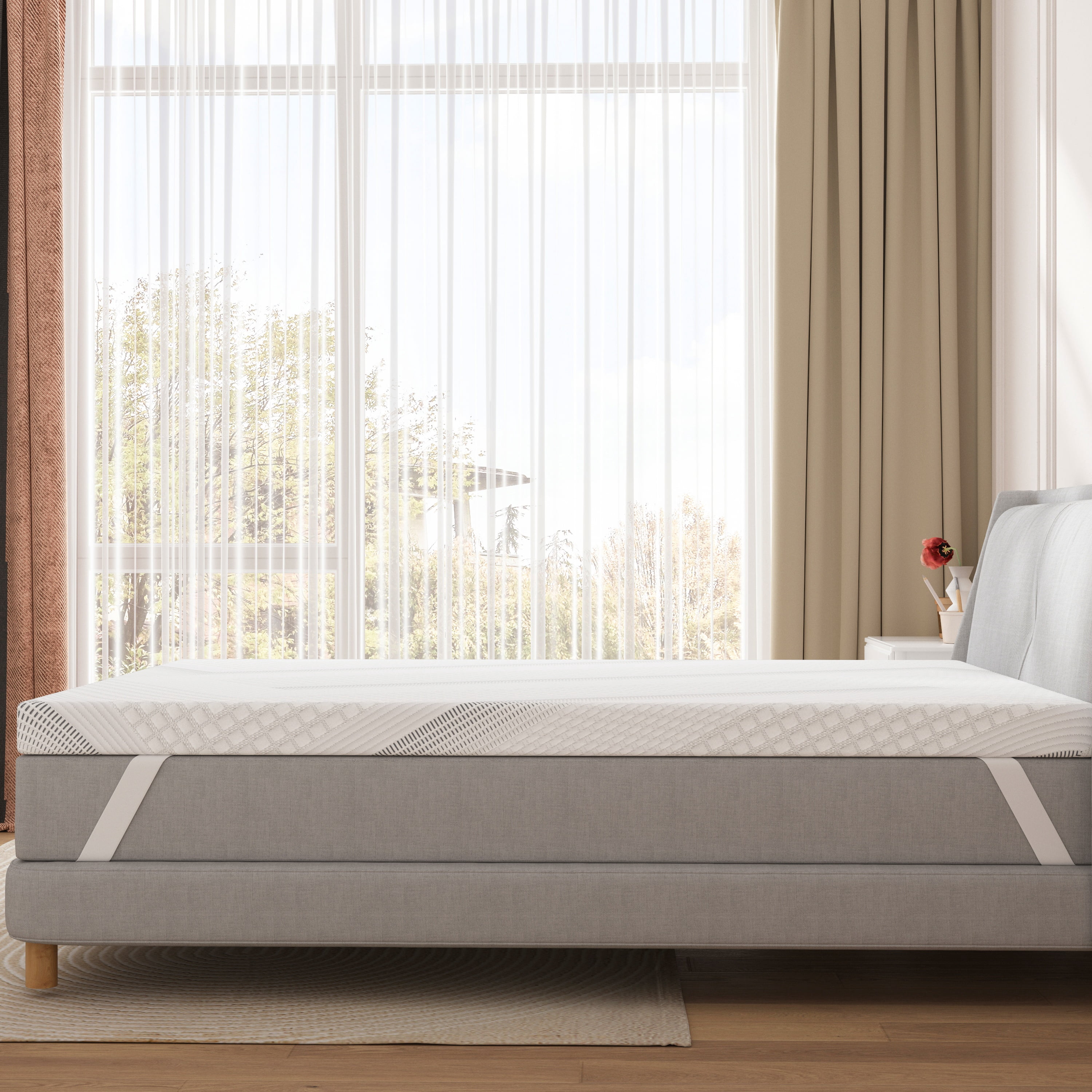 3 Inch Firm Mattress Topper Twin Size, Memory Foam Bed Topper with Soft & Firm Options for Back Pain Relief, Mattress Topper with 2-Sided Cover, Ergonomic 5-Zone Design, CertiPUR Certified