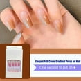 thumbnail image 3 of 1 Juego de uñas con punta francesa, uñas artificiales con degradado, calcomanías desmontables, regalos de bailarina, Kit de manicura para Arte de uñas tipo 3, gelatina 24 piezas Pegamento 2g Vogacara CE011628-03, 3 of 6