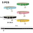 thumbnail image 2 of 5 PièCes Colliers Chat en Cuir,Collier De Chat Anti-Perte avec Bell Boucle RéGlable en MéTal,Animal Colliers, 2 of 5
