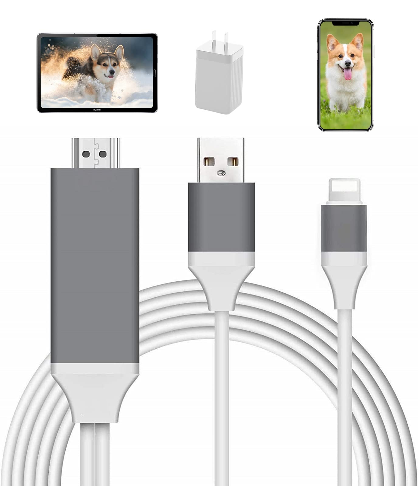 [Apple MFi Certified] Lightning to HDMI Adapter Cable, iPhone to HDMI