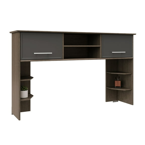 Realspace® Koru 60"W Hutch For Koru L-Shaped Or Straight Computer Desks, Two-Tone Slate/Gray Oak