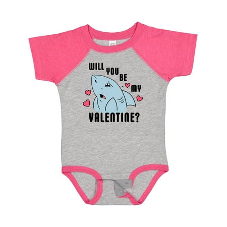 

Inktastic Will You Be My Valentine with Sad Shark Gift Baby Boy or Baby Girl Bodysuit