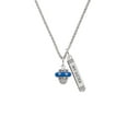 thumbnail image 2 of Delight Jewelry Silvertone Crystal Royal Blue Spinner Silvertone Always My Sister Bar Charm Necklace, 23", 2 of 4