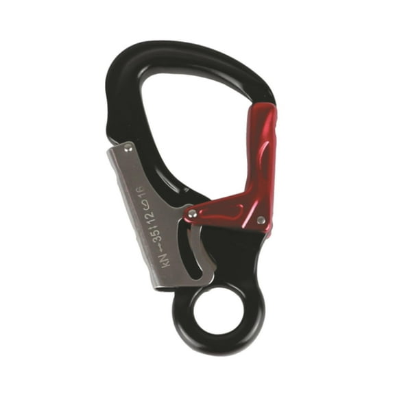 harayaa Double Locking Snap Hook Self Locking Carabiner Clip Smooth Key Nose Gate Aluminum Rock Climbing Carabiner for Mountaineering Black