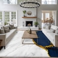 thumbnail image 4 of Navy Blue Gold Marble 6'x9' Area Rug for Living Room, Modern Abstract Marble Crack Texture Non-Slip Floor Mat Rugs for Bedroom Dining Room, Large Carpet for Classroom, Nursery Rugs for Playroom, 4 of 9