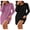 Black,purple, variant on 2 Pack Women's Long Sleeve Nightgowns Sleep Shirts Button Down Night Shirts House Dresses Ladies Night Dress