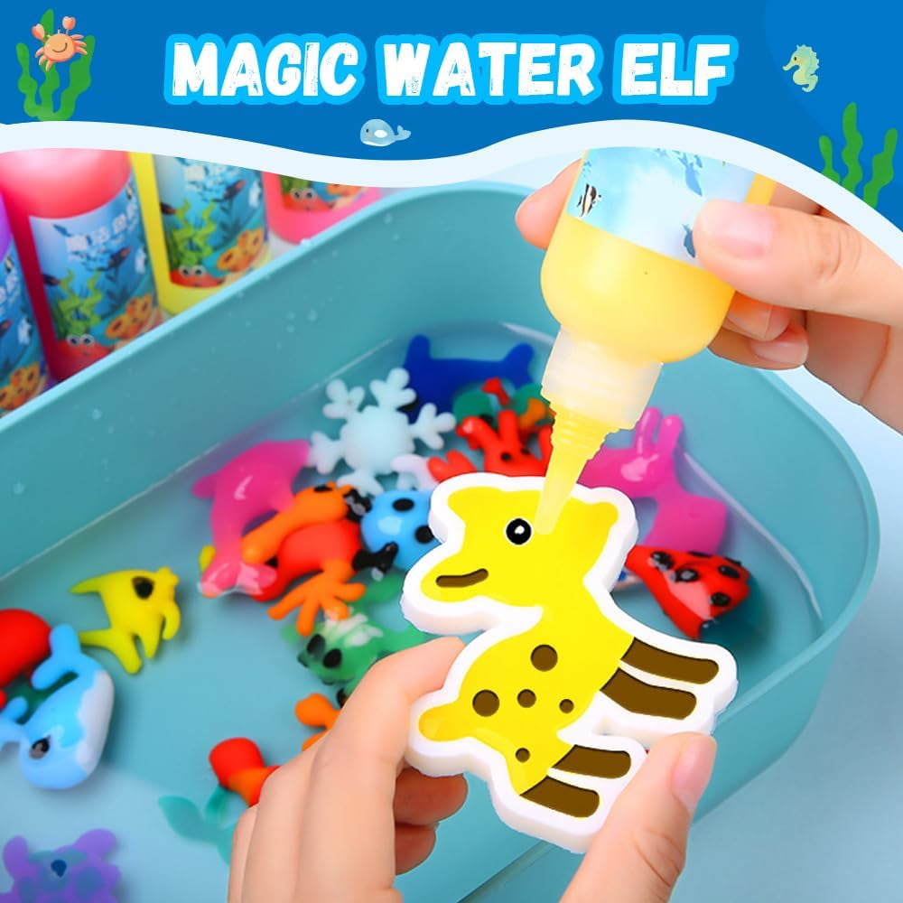 Magic Water Elf Toy Kit, 2025 New Handmade Water Animal Set Water Gel Kit with Magic Gels and Sea Creature Molds, Magic Water Gel Kit Party Favor DIY Arts Crafts Birthday Christmas