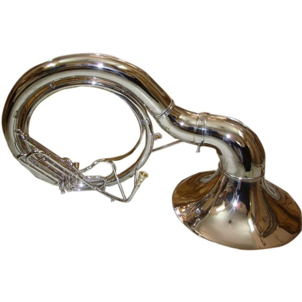 NauticalMart OSWAL Bb Flat Silver Nickel Plated Sousaphone Tuba With