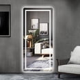thumbnail image 3 of HomeRoots 397806 47 x 22 x 1.6 in. Petite LED Strip Rounded Rectangle Wall Mirror, Clear, 3 of 8