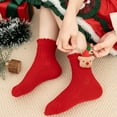 thumbnail image 4 of NAISIBABY Boys Girls Christmas Socks, Breathable Stretch Cotton Soft Kids Funny Festival Socks Red 9T, 4 of 6