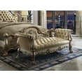 thumbnail image 2 of ACME Dresden Bench in Bone Synthetic Leather & Gold Patina, 2 of 3