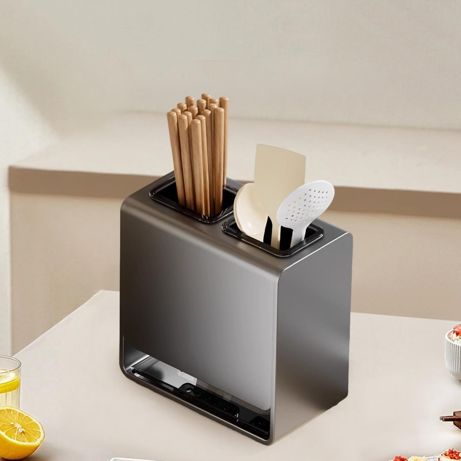 Fiocias Knife Block Carbon Steel Multiple Slots with Drain Tray Knife Utensil Holder Countertop