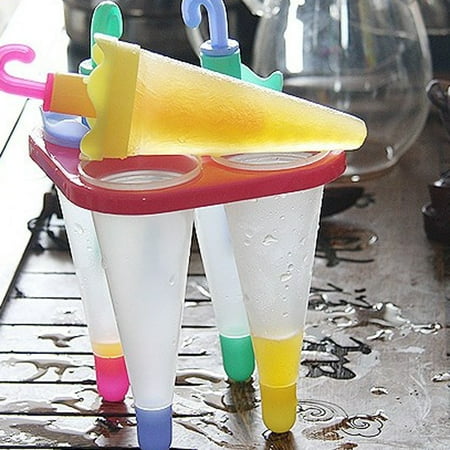 

6-Cell Mini Umbrella Shaped Reusable DIY Frozen Ice Cream Molds Ice Lolly Makers