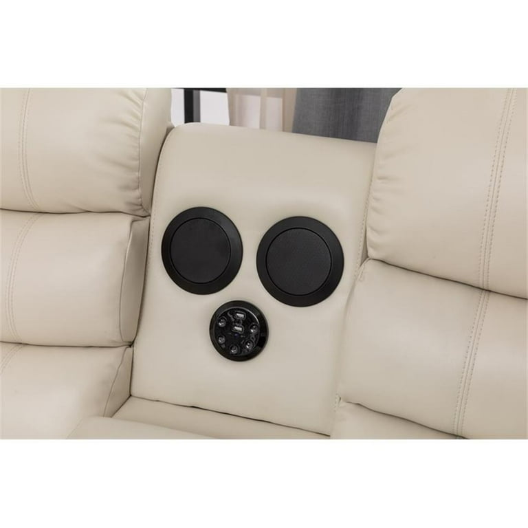 Donivi LED Power Reclining Sectional Sofa, Faux Leather, Living