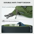 thumbnail image 4 of WATERFLY Unisex Anti Theft RFID Blocking Hiking Running Nylon Fanny Pack Waist Bag,Army Green, 4 of 7