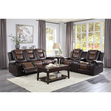 lexicon briscoe reclining loveseat glider console tone double brown center