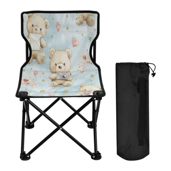 YAZAOO Camping Chairs Modern Cuddly Bears and Memories Pattern Folding chair